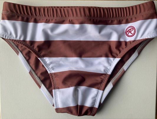 Striped Signature Swim Brief - Rose